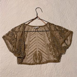Champagne colored beaded Shrug
